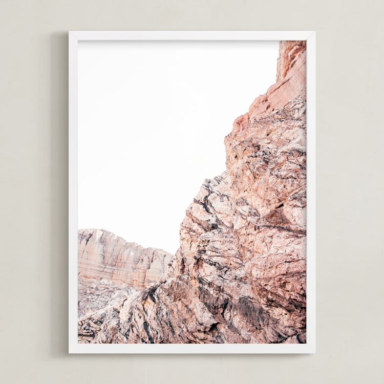 "Painted Canyon 1" - Art Print in desert blush by Kamala Nahas - Framed