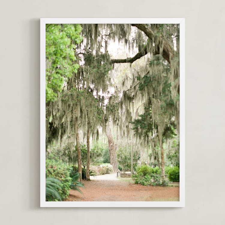 "Spanish Moss" - Art Print in Savannah Grey by Lindsay Madden - Framed