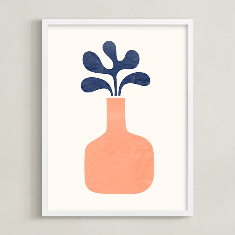 "Modern Vase #1" - Art Print in Blush by Field and Sky - Framed