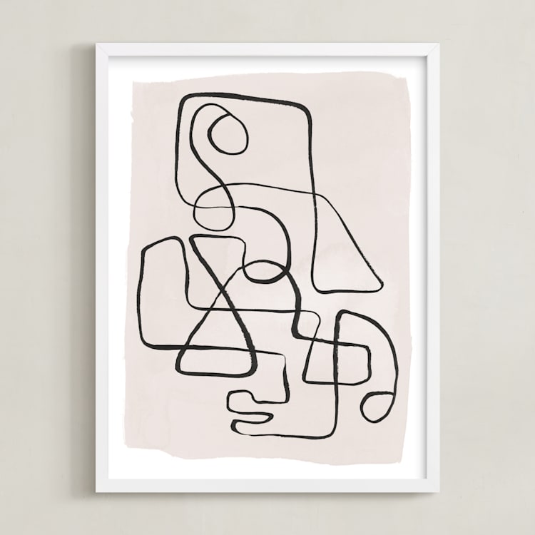 "Connected" - Art Print in Blush by Creo Study - Framed
