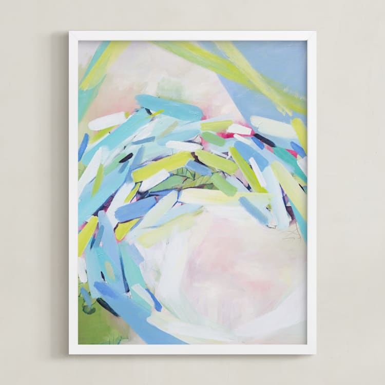 "Welcome to the Jungle" - Art Print in Jungle Greens by Makewells - Framed