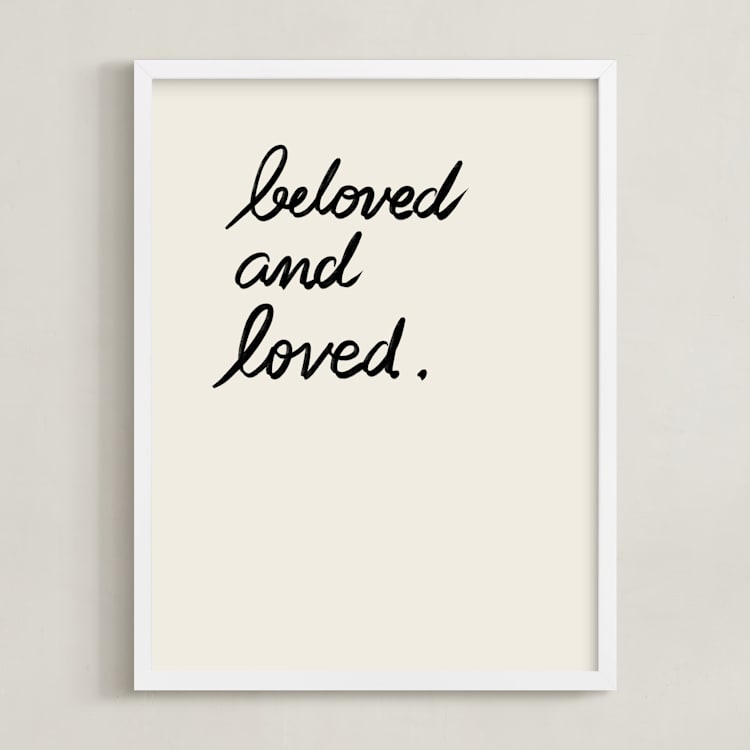 "Beloved" - Art Print in Ivory by Maja Cunningham - Framed