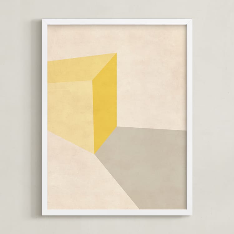 "The light" - Art Print in Yellow by Jennifer Morehead - Framed