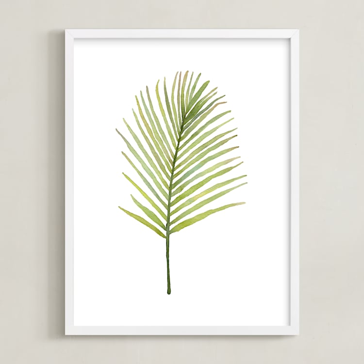"I'm Frond of You No. 2" - Art Print in Palm Green by Andi Pahl - Framed