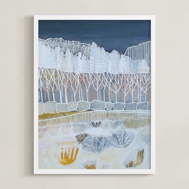 "White Woods" - Art Print in White Woods by Sarah Fitzgerald - Framed