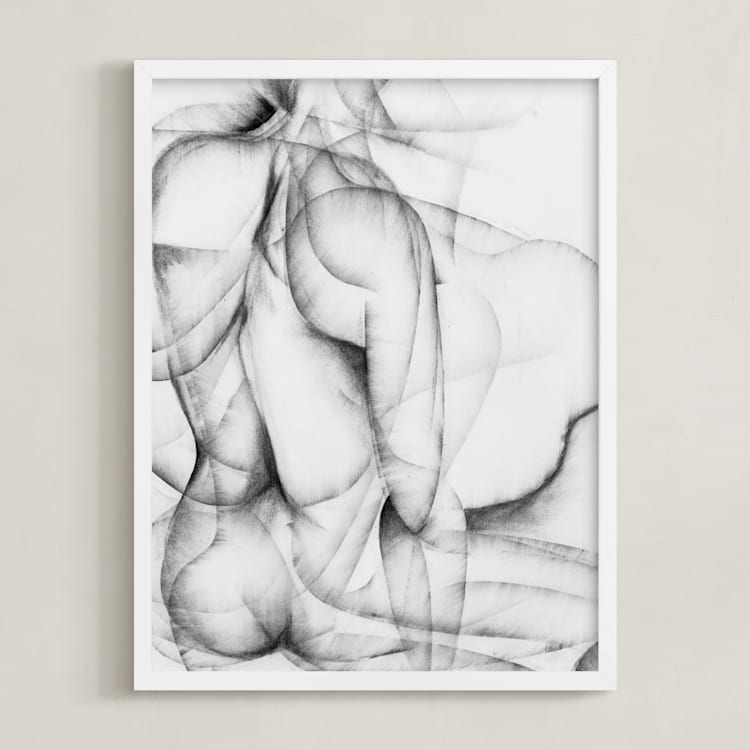 "More Alike than Not" - Art Print in Charcoal by Karen Kaul - Framed