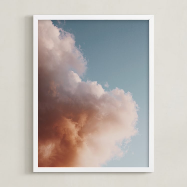 "Colors of the Sky" - Art Print in Peach by Claire Duda - Framed