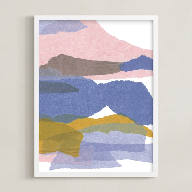"mountain sunset three" - Art Print in summer storm by Carrie Moradi - Framed