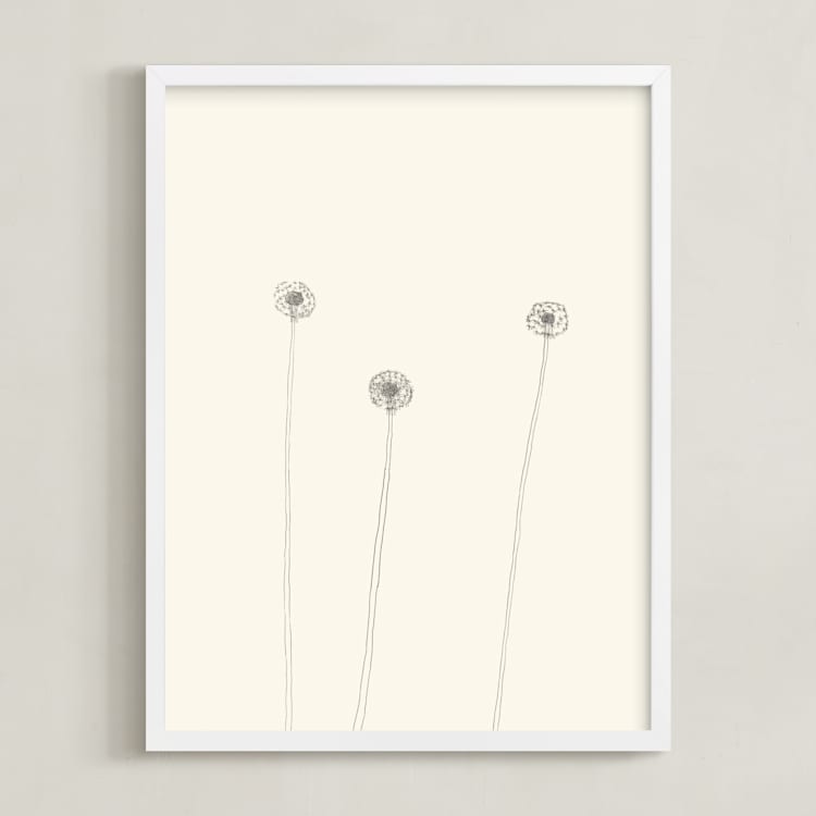 "Dandelions" - Art Print in Ivory by Jorey Hurley - Framed