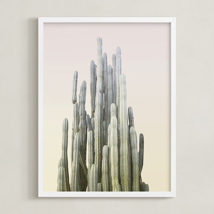 "Summer Yellow Cactus" - Art Print in summer palette by Wilder California - Framed