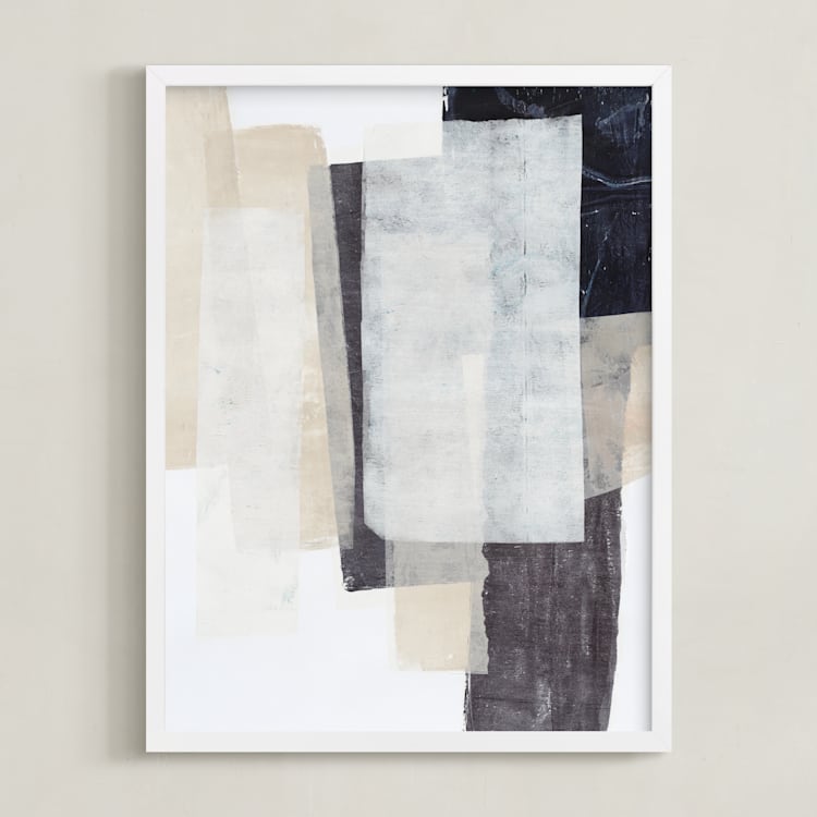 "History Repeats" - Art Print in Sand by Jennifer Daily - Framed