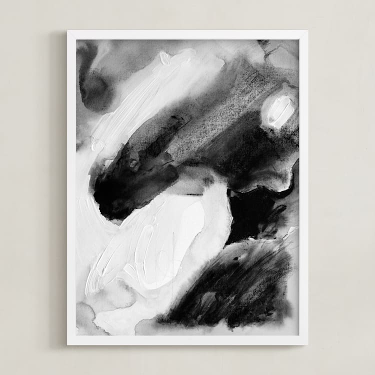 "Hemingway" - Art Print in Midnight Charcoal by Katherine Jury - Framed
