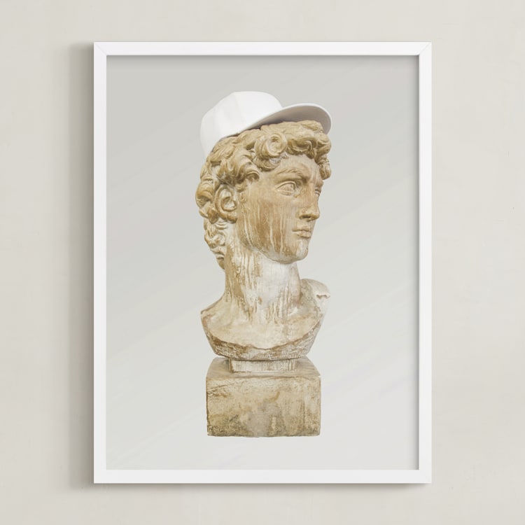 "Classic Cool" - Art Print in Stone by Kelsey Mucci - Framed