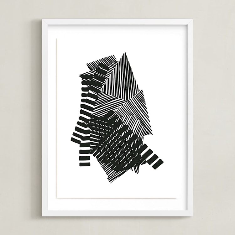 "Layers" - Art Print in Black and White by Jaime Derringer - Framed