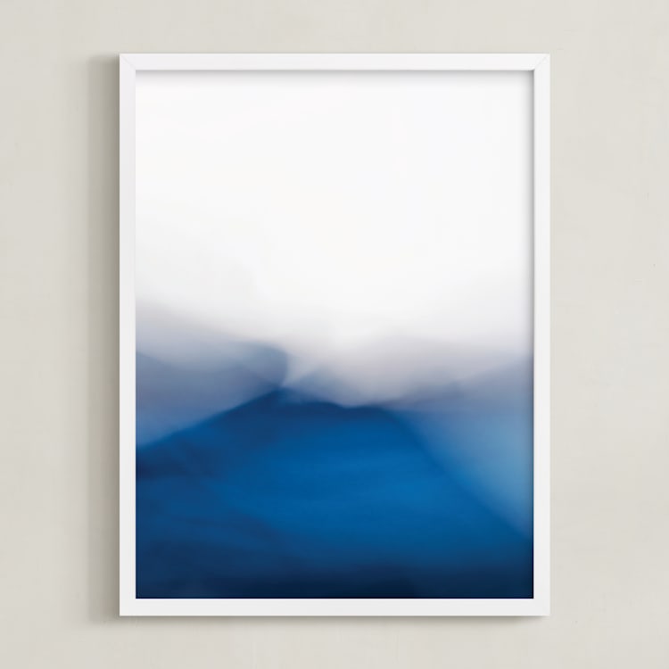 "Mirage" - Art Print in Navy by Karen Kardatzke - Framed