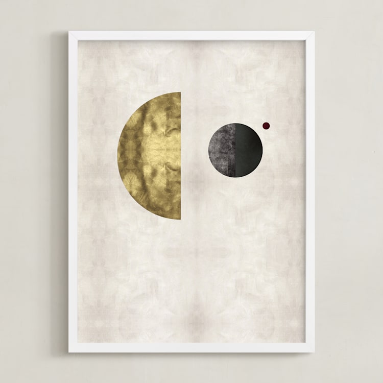 "The Alignment" - Art Print in Vintage Gold by Faiza Khan - Framed