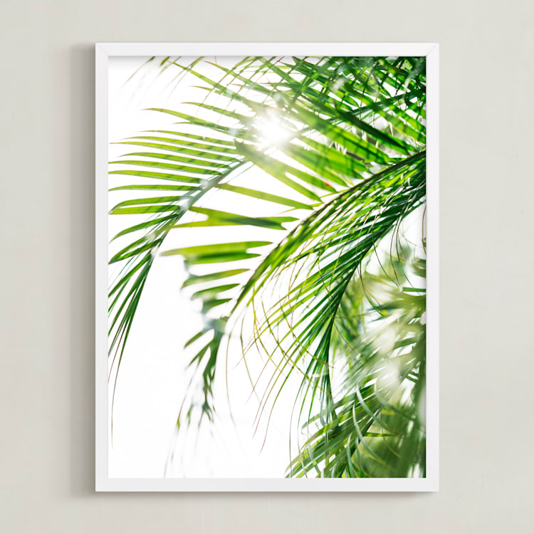 "Palm 3" - Art Print in color by Kamala Nahas - Framed