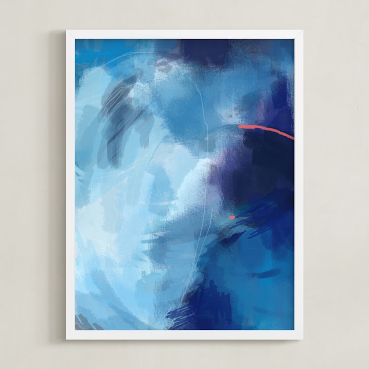 "The Kiss of Blue" - Art Print in Blue Kiss by AlisonJerry - Framed
