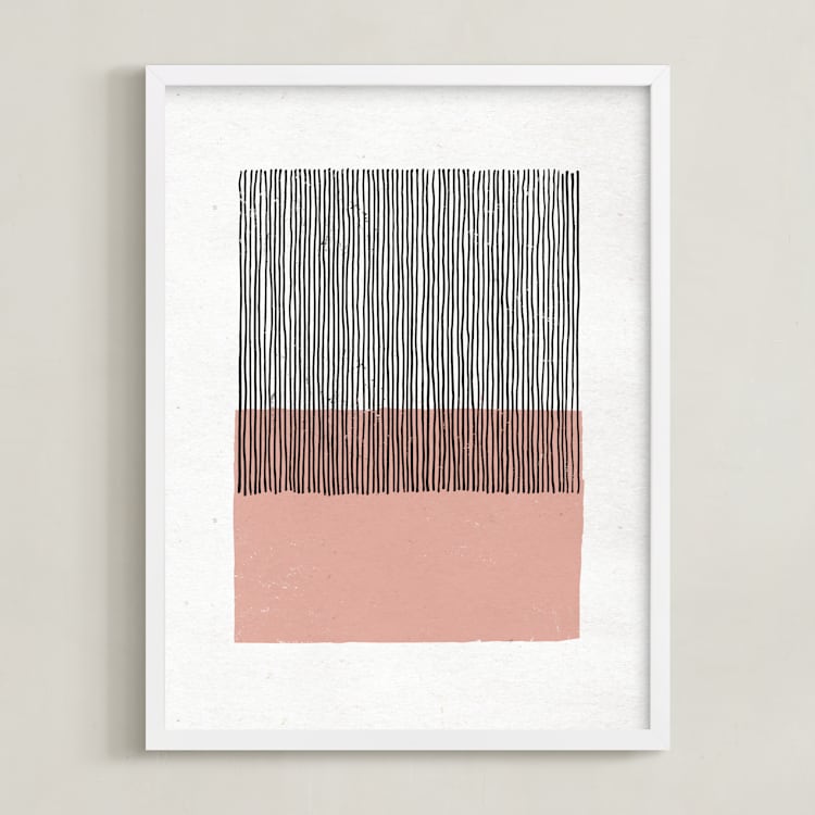 "Color Streak" - Art Print in Dusty Rose by Kiersten Garner - Framed