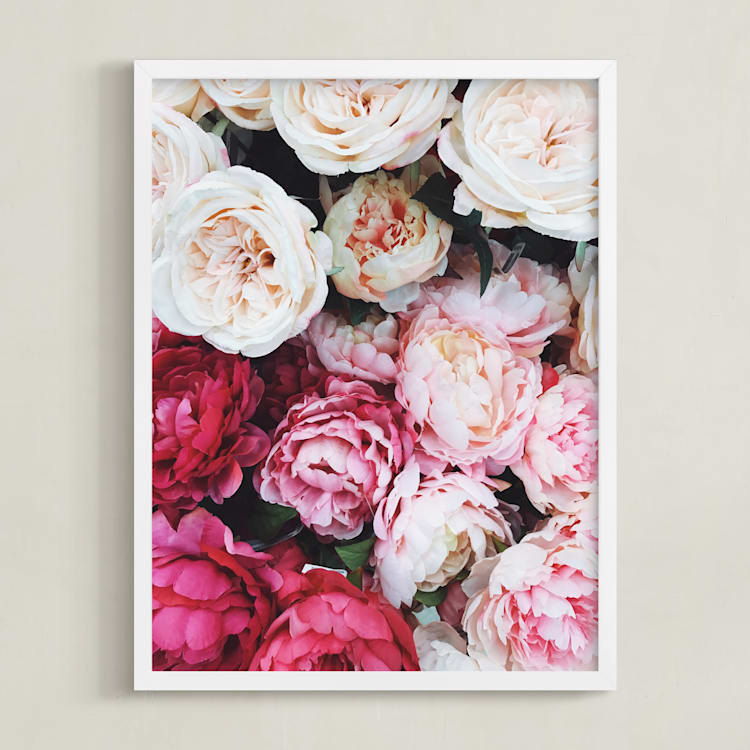 "peony palette" - Art Print in peony pink by Marabou Design - Framed