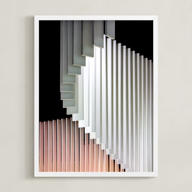 "Stacked Curvature " - Art Print in Creamy Neutrals by Lisa Sundin - Framed