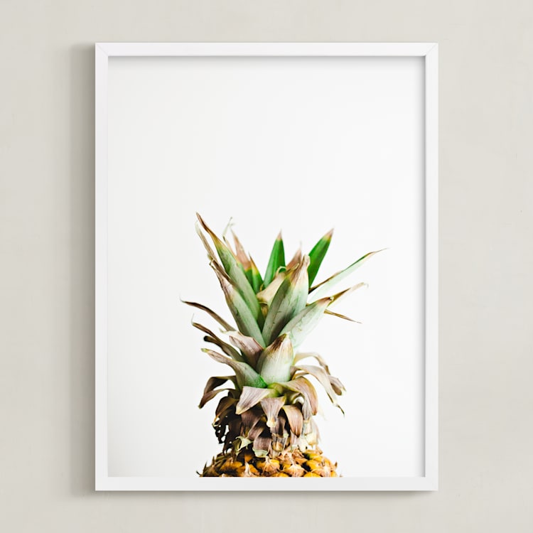 "Pining for Pineapple" - Art Print in pineapple green by Joni Tyrrell - Framed