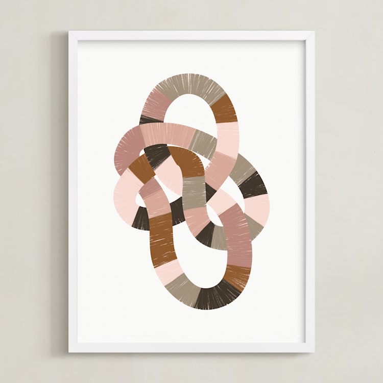 "Running in Circles" - Art Print in Sand by Pati Cascino - Framed