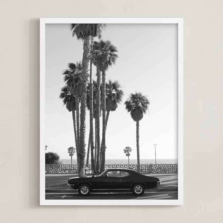 "Ocean Avenue" - Art Print in Black and White by Kaitlin Rebesco - Framed