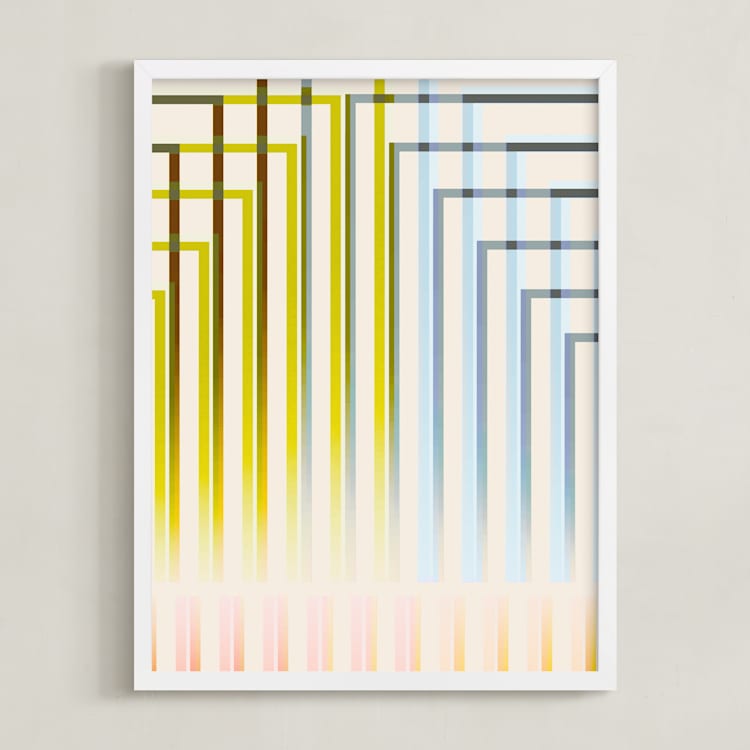 "Meeting Place" - Art Print in Olive by Jen Florentine - Framed