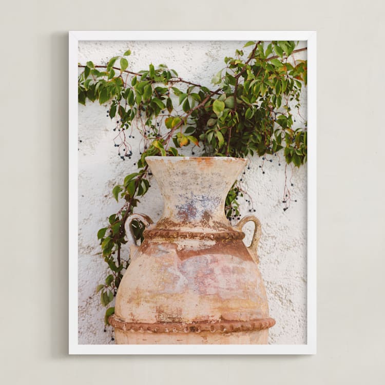 "Pottery I" - Art Print in Terracotta by Crystal Lynn Collins - Framed