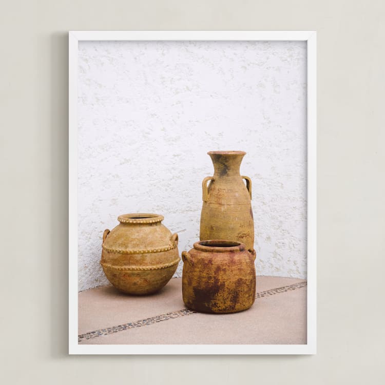 "Pottery II" - Art Print in Terracotta by Crystal Lynn Collins - Framed