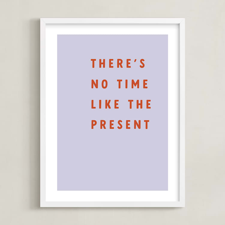 "The Present" - Art Print in Lavender Mist by Angela Garrick - Framed