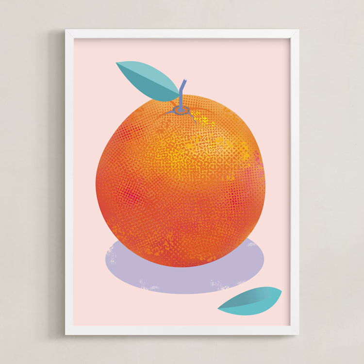 "Orange Freshness" - Art Print in Fresh orange by Stop-mashina - Framed