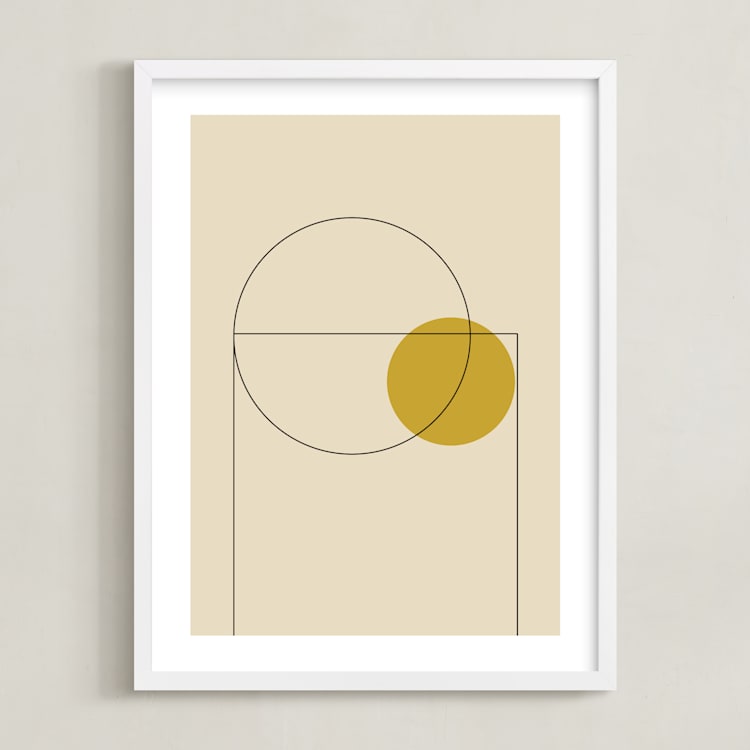 "Basketball" - Art Print in Neutral by Beth Vassalo - Framed