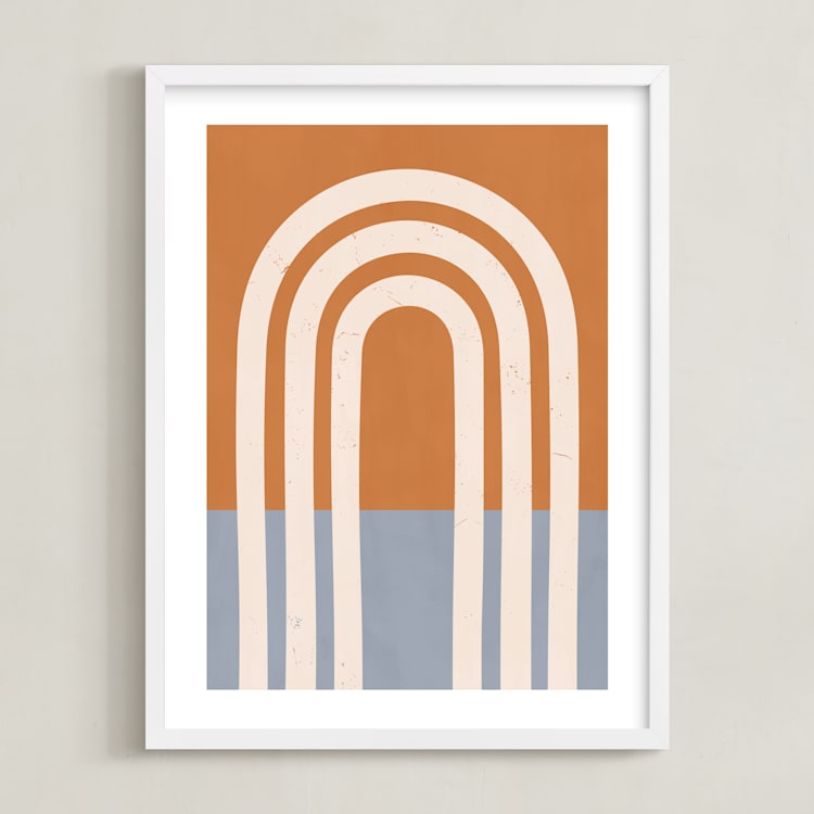 "Retro Vibes" - Art Print in Rust by Iveta Angelova - Framed