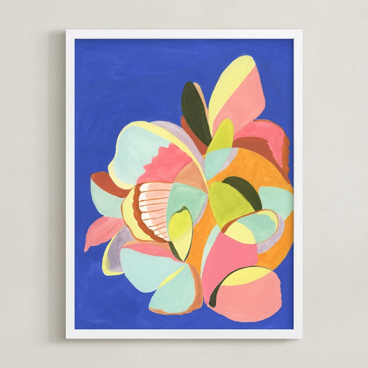 "Butterfly Dream" - Art Print in Cobalt Blue by Eunmee Studio - Framed