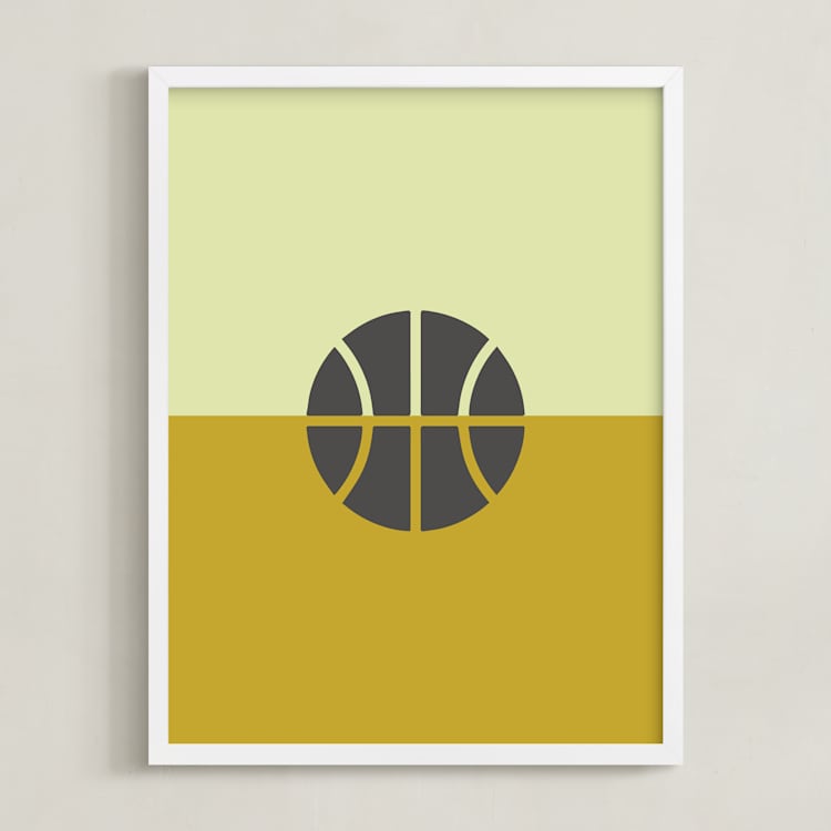"3 Season Sport | Basketball" - Art Print in Mustard by pacifica project - Framed