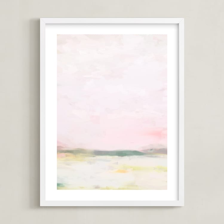 "Bubblegum Dreams 1" - Art Print in Bubblegum Pink by Amy Hall - Framed
