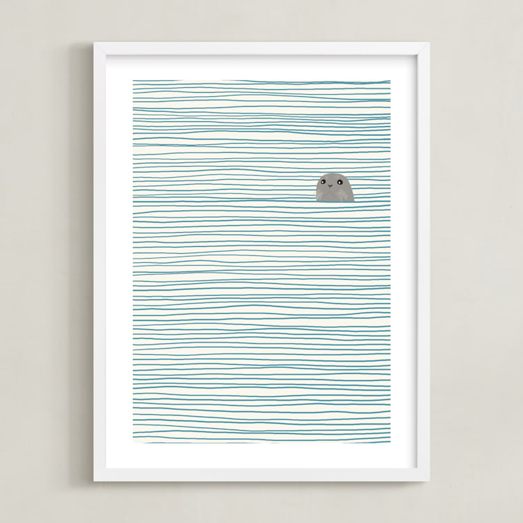 "Seal" - Art Print in white background by Jorey Hurley - Framed