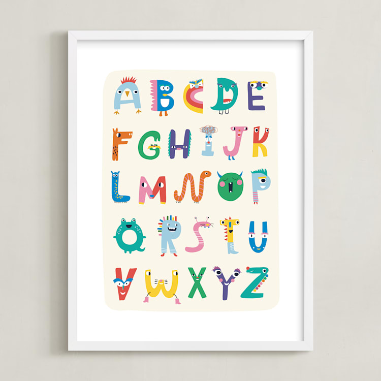 "ABC Buddies" - Art Print in Candy Shop by Nadia Hassan - Framed