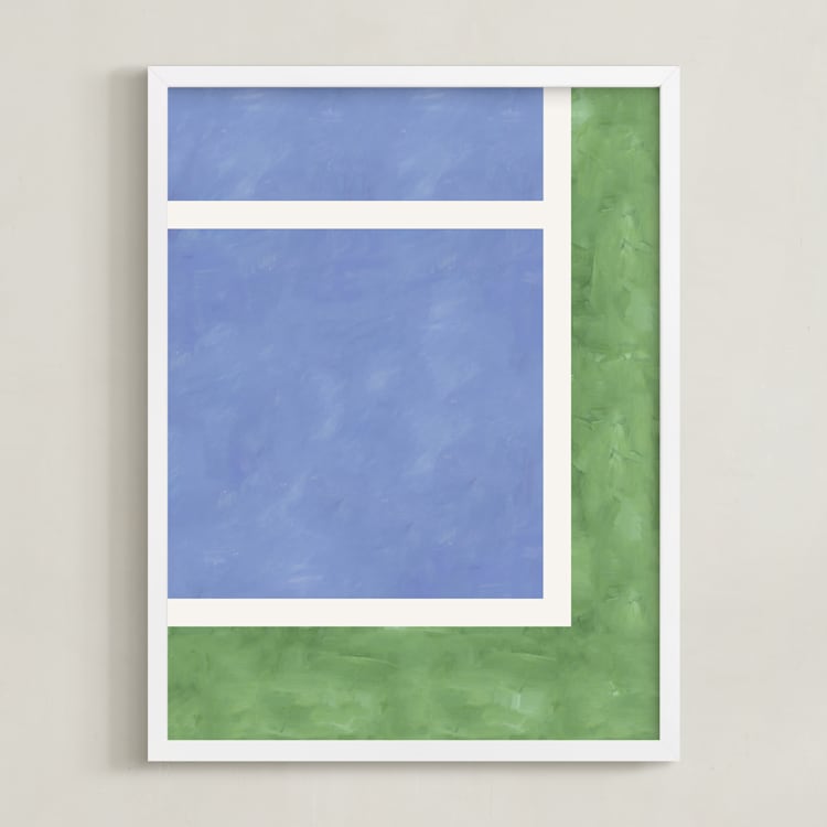 "Your Serve 2" - Art Print in Blue Deuce by Alicia Abla - Framed