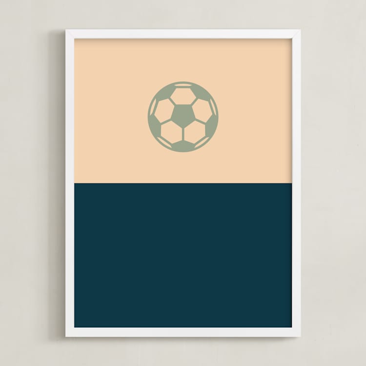 "3 Season Sport | Soccer" - Art Print in Navy by pacifica project - Framed