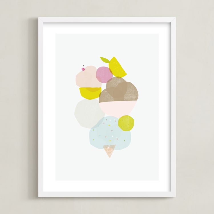"Sweet" - Art Print in Candy by Lori Wemple - Framed