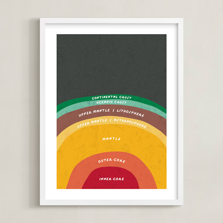 "The Earth" - Art Print in Magma by Erica Krystek - Framed