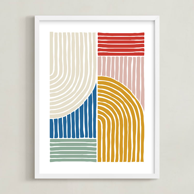 "mod rainbow" - Art Print in Rainbow by Jenna Holcomb - Framed