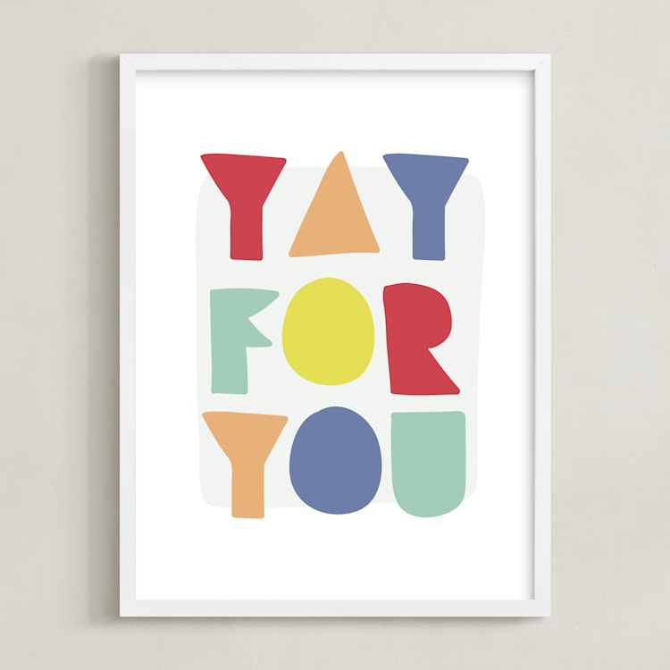 "yay for you" - Art Print in carnival by Lea Delaveris - Framed