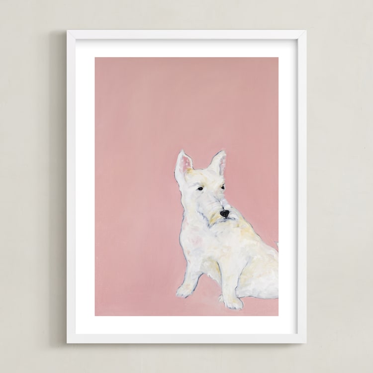 "Who's There?" - Art Print in White by Mary Ketch - Framed