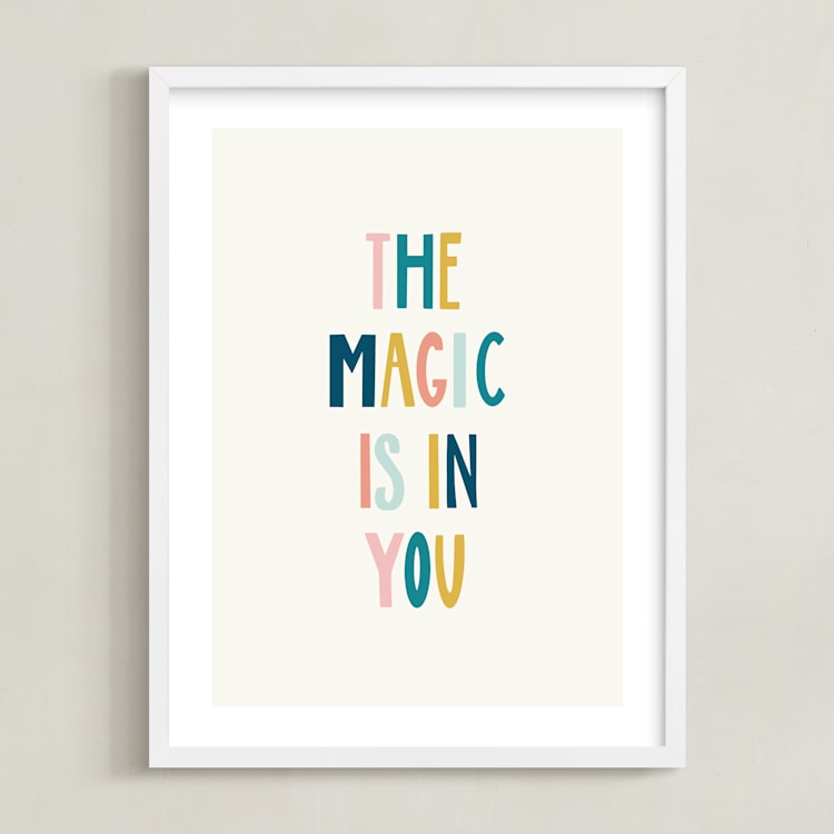 "the magic is in you" - Art Print in Buttercream by Elizabeth Bishop - Framed