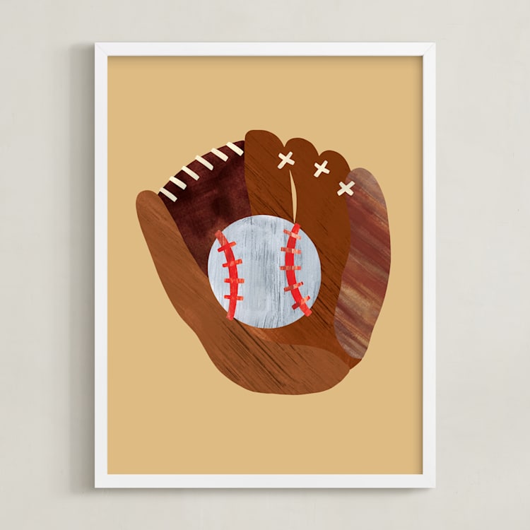 "Let's Play! 4" - Art Print in Sand by Alethea and Ruth - Framed