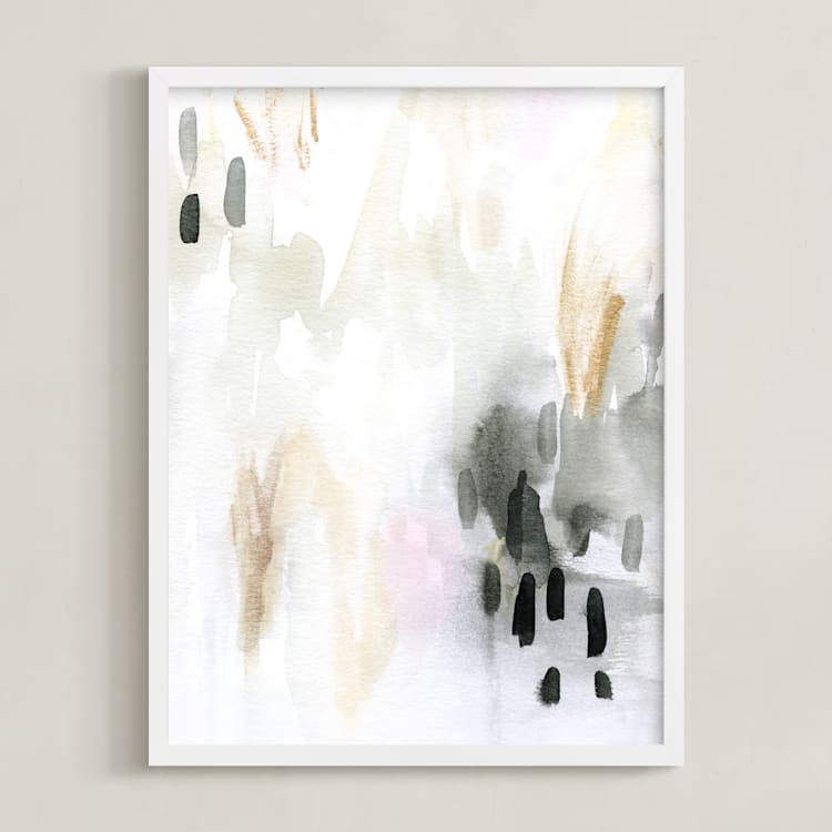 "Ever Softly" - Art Print in Charcoal by Melanie Severin - Framed